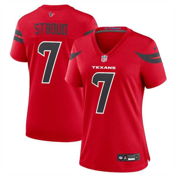 Womens Houston Texans #7 C.J. Stroud Red 2024 Alternate Stitched Jersey Dzhi->women nfl jersey->Women Jersey